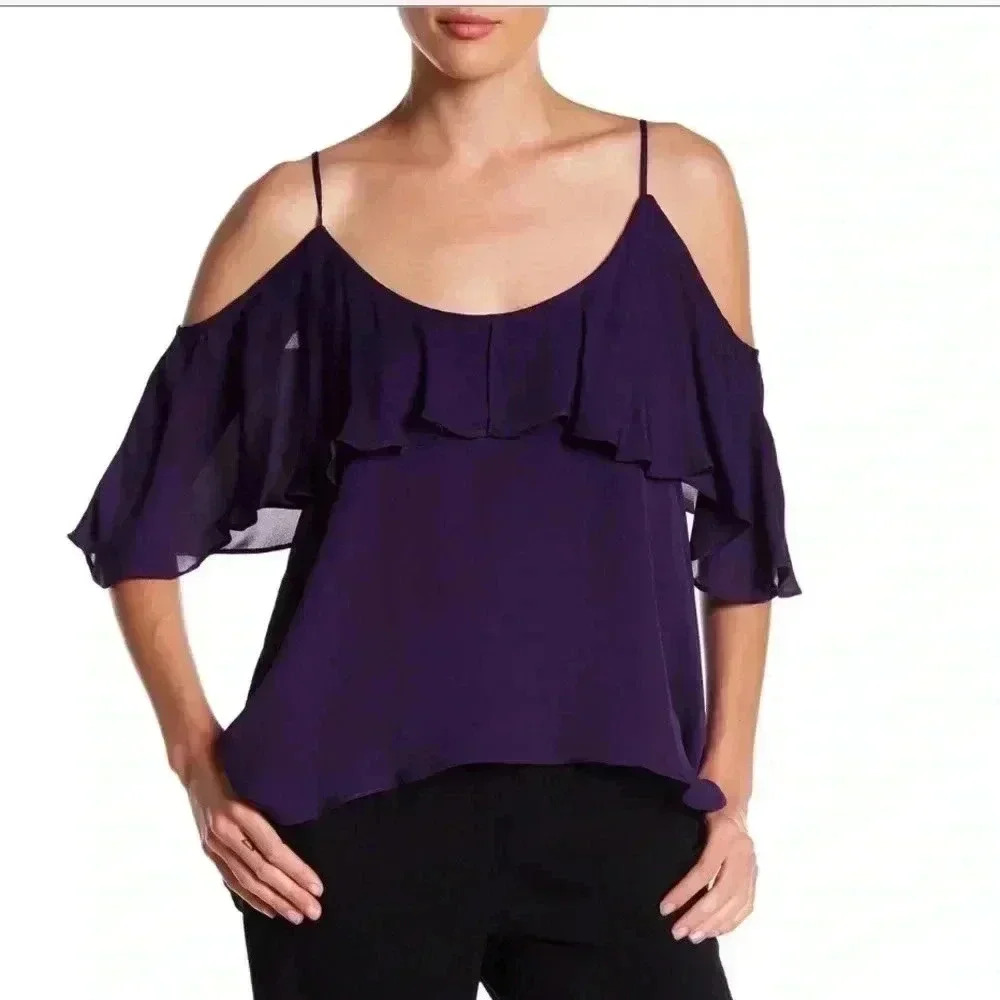 Nichole Miller Silk flutter blouse. NWT